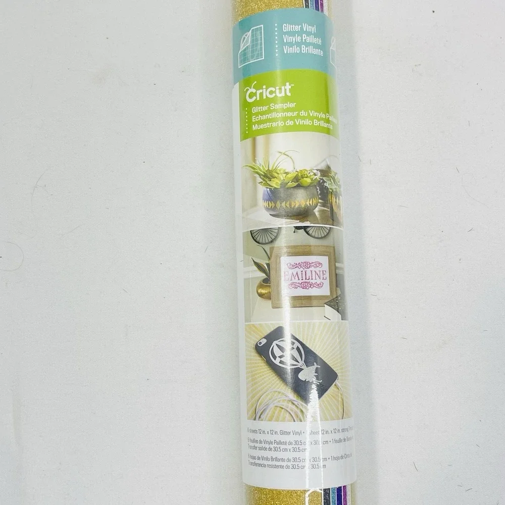 NEW Cricut Vinyl Bundle Removable Glitter‎ Sampler Chalkboard Foil Lot of 4